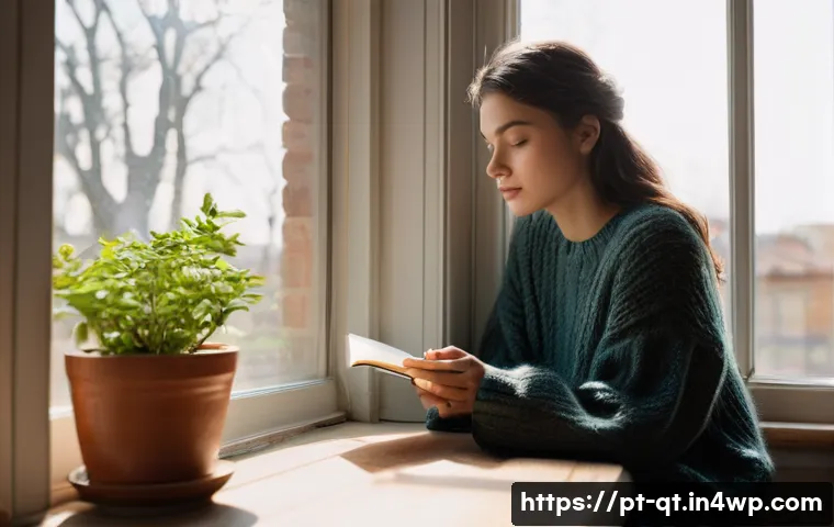 목적을 찾는 자기 탐색 방법 - **Prompt: "The Reflective Journaler by the Window"**
A young woman in her mid-20s, with a though...
